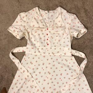 70s Pointed Collar Floral Cottage Core Mini Dress